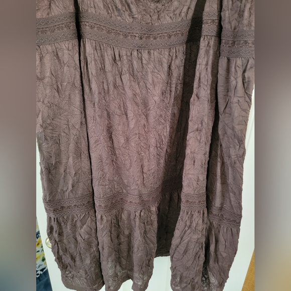 NWT Avenue Brown Tiered Maxi Skirt - Picture 3 of 8